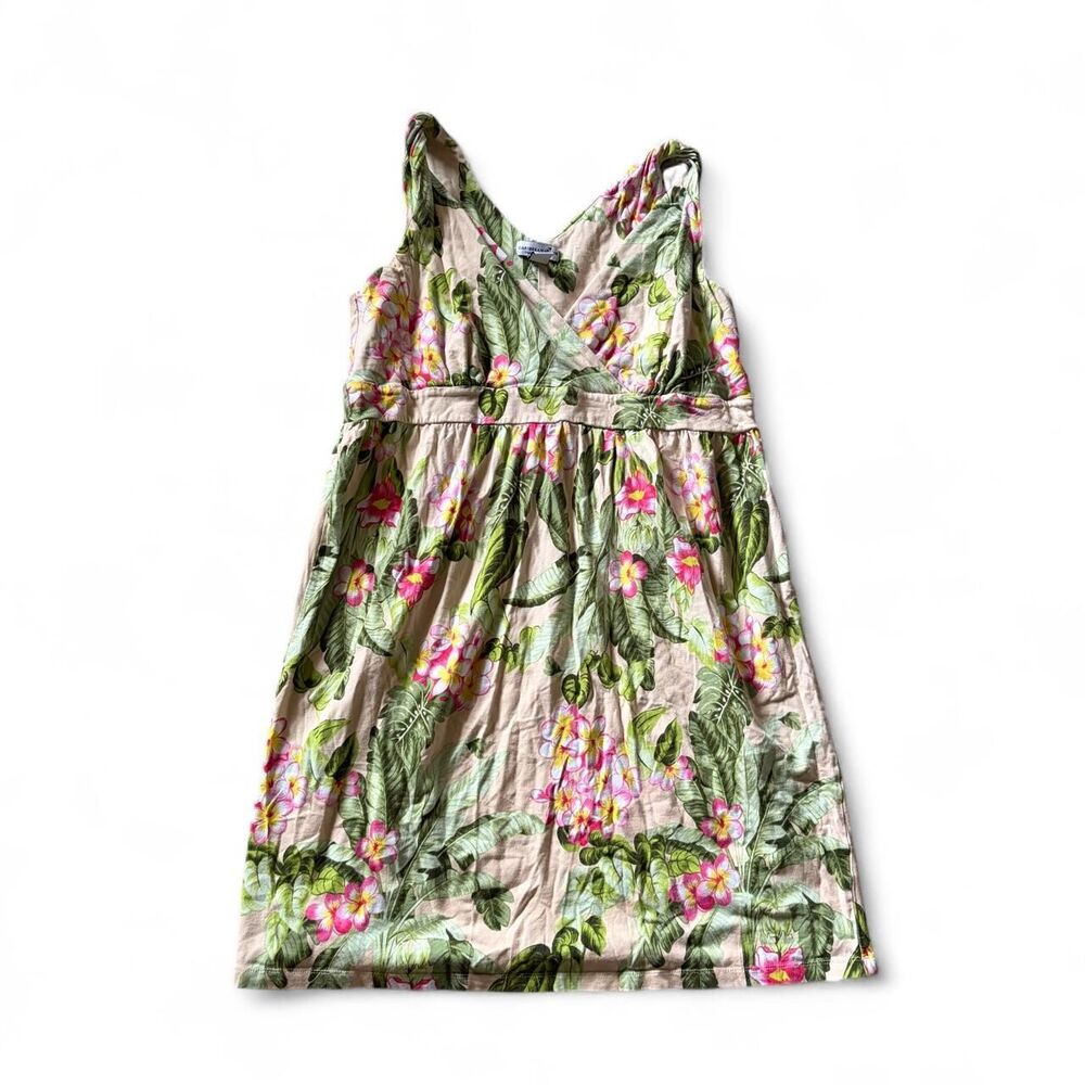 Caribbean-joe Women's Green and Cream Dress